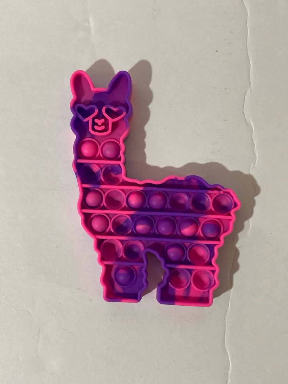 Pink and Purple Tie Dye Llama Heart Glasses Pop It Fidget Sensory Toy